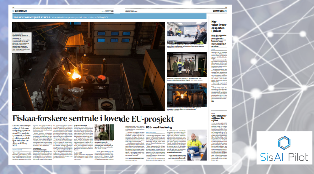 SisAl Pilot article released in Norwegian newspaper